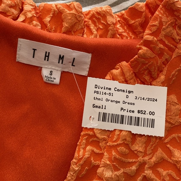 THML orange tiered babydoll dress - Picture 5 of 10